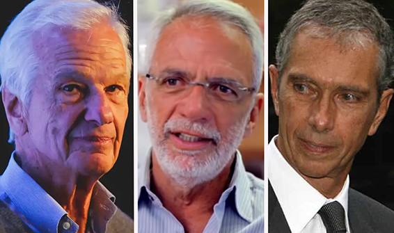 Da esq. para dir. os acionistas de referência da Americanas S.A. Jorge Paulo Lemann, Marcel Telles e Carlos Alberto Sicupira