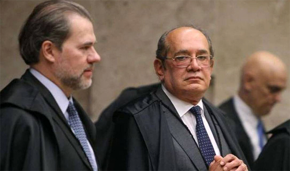 Da esq para dir: ministros Dias Toffoli, Gilmar Mendes e Alexandre de Moraes, do STF